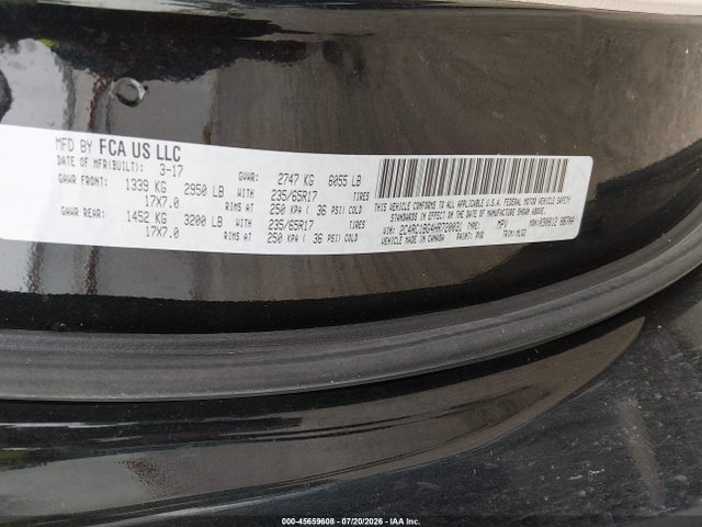 45659608 :رقم المزاد ، 2C4RC1BG4HR720031 vin ، 2017 Chrysler Pacifica Touring-l مزاد بيع