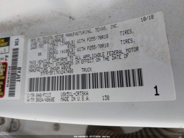 5TFRY5F17KX247488 Toyota Tundra Sr5 5.7l V8