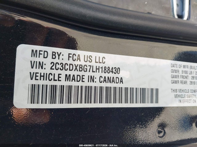 Dodge Charger Sxt Rwd 2020 2C3CDXBG7LH188430 Image 9