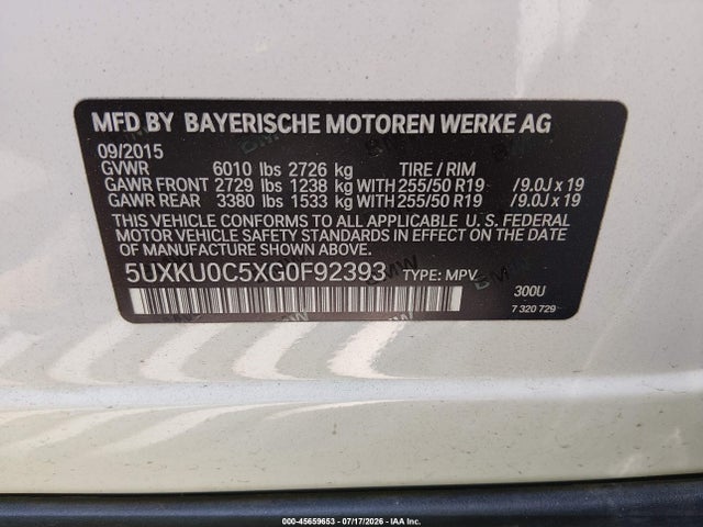 Aukcja sprzedaży 2016 Bmw X6 Sdrive35i, vin: 5UXKU0C5XG0F92393, numer aukcji: 45659653