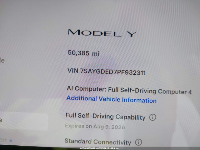 Продаж на аукціоні авто 2023 Tesla Model Y Rwd, vin: 7SAYGDED7PF932311, номер лоту: 45659666