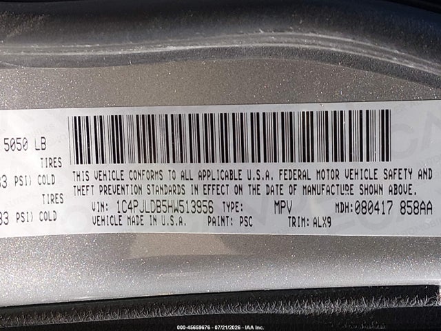 Jeep Cherokee Limited 2017 1C4PJLDB5HW513956 Image 9