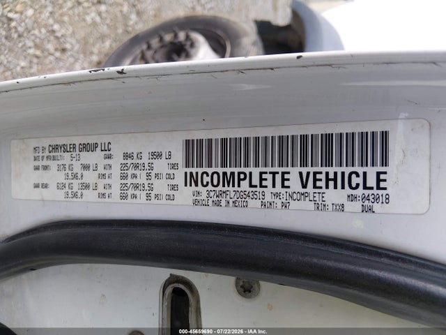 45659690 :رقم المزاد ، 3C7WRMFL7DG543519 vin ، 2013 Ram 5500 Chassis Tradesman/slt/laramie مزاد بيع