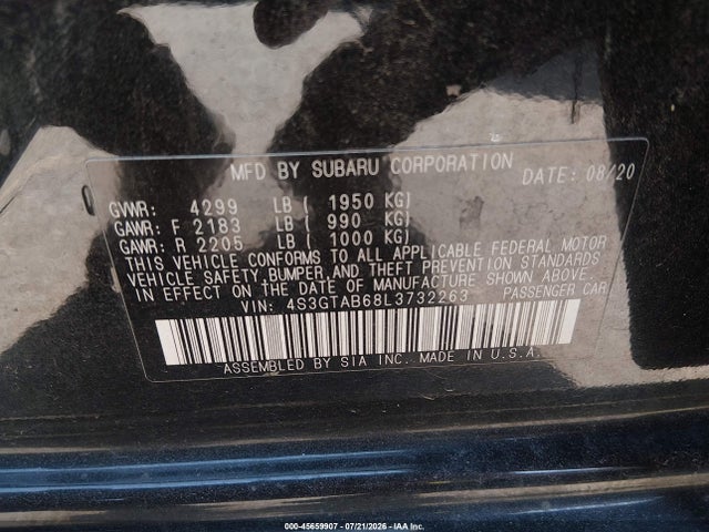 Продаж на аукціоні авто 2020 Subaru Impreza 5-door, vin: 4S3GTAB68L3732263, номер лоту: 45659907