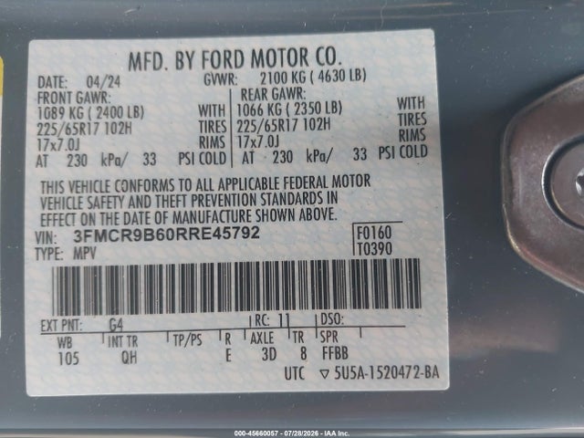 3FMCR9B60RRE45792 Ford Bronco Sport Big Bend