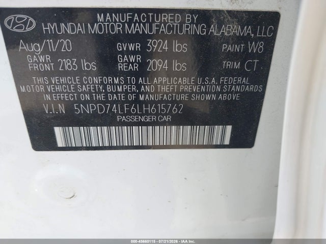 Hyundai ELANTRA SE 2020 5NPD74LF6LH615762 Image 9