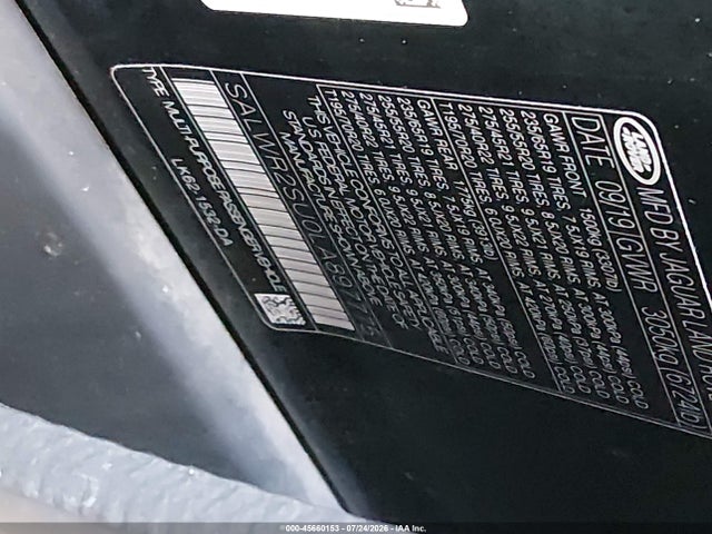 Продажа на аукционе авто 2020 Land Rover Range Rover Sport Hse Mhev, vin: SALWR2SU0LA897775, номер лота: 45660153