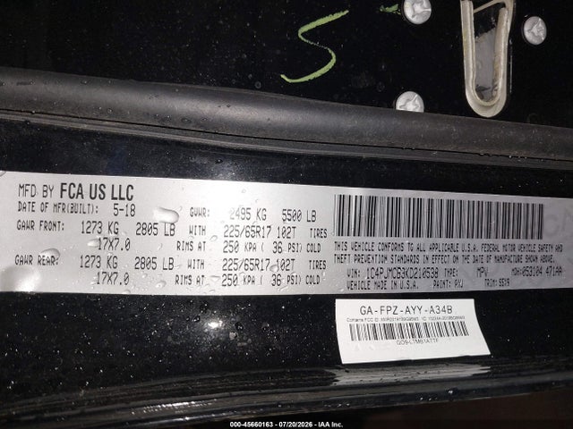 45660163 :رقم المزاد ، 1C4PJMCB3KD210538 vin ، 2019 Jeep Cherokee Latitude 4x4 مزاد بيع