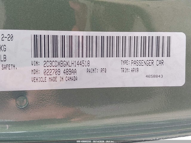 Продажа на аукционе авто 2020 Dodge Charger Sxt Rwd, vin: 2C3CDXBGXLH144518, номер лота: 45660250