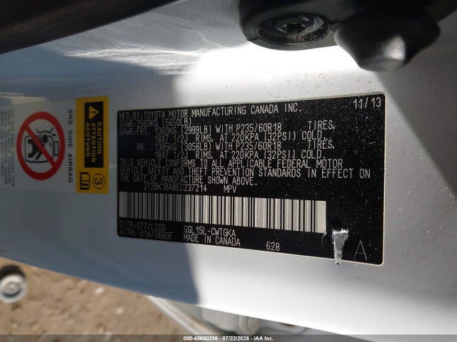 Продажа на аукционе авто 2014 Lexus Rx 350, vin: 2T2BK1BA8EC237214, номер лота: 45660286