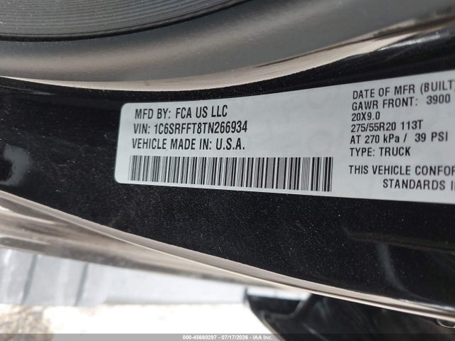 Продаж на аукціоні авто 2026 Ram 1500 Lone Star  4x4 5'7 Box, vin: 1C6SRFFT8TN266934, номер лоту: 45660297