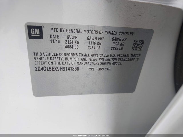 Продажа на аукционе авто 2017 Buick Regal Turbo Sport Touring, vin: 2G4GL5EX9H9141350, номер лота: 45660361