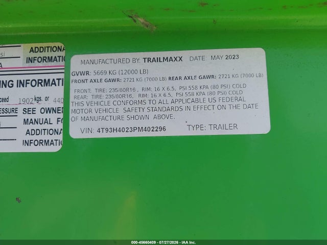 Aukcja sprzedaży 2023 Trailmaxx 40' Deckover Gooseneck Trailer, vin: 4T93H4023PM402296, numer aukcji: 45660409