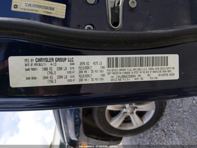 45660473 :رقم المزاد ، 1C4NJRBB0ED508944 vin ، 2014 Jeep Patriot Sport مزاد بيع