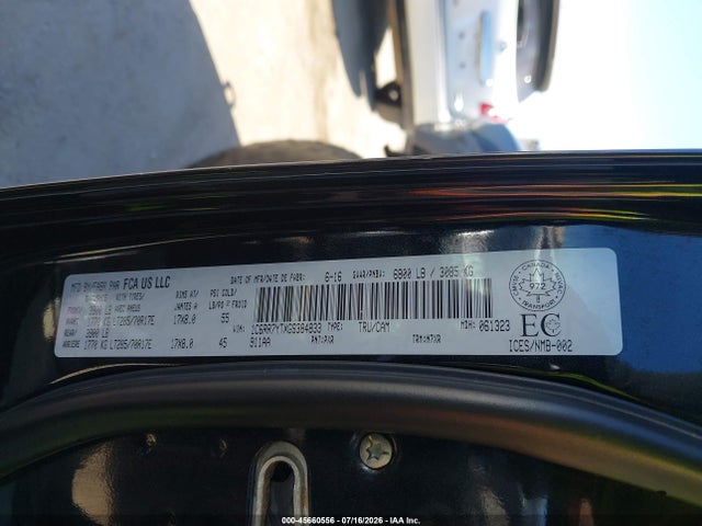2016 Ram 1500 Rebel მანქანა იყიდება აუქციონზე, vin: 1C6RR7YTXGS384833, აუქციონის ნომერი: 45660556