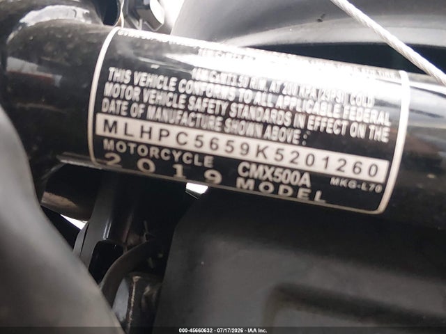Honda Cmx500 A 2019 MLHPC5659K5201260 Image 10