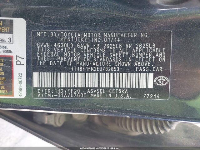 Toyota CAMRY SE 2014 4T1BF1FK2EU782853 Image 9