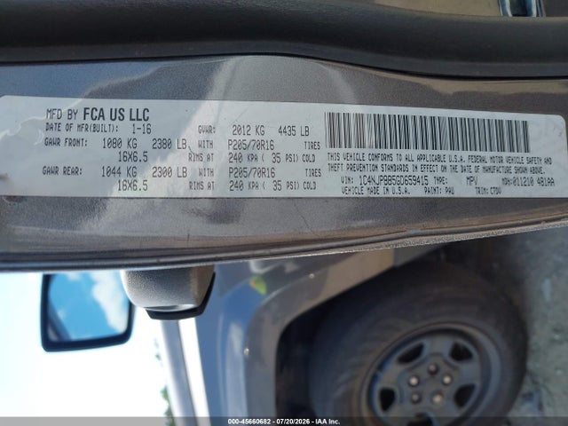 2016 Jeep Patriot Sport მანქანა იყიდება აუქციონზე, vin: 1C4NJPBB5GD659415, აუქციონის ნომერი: 45660682