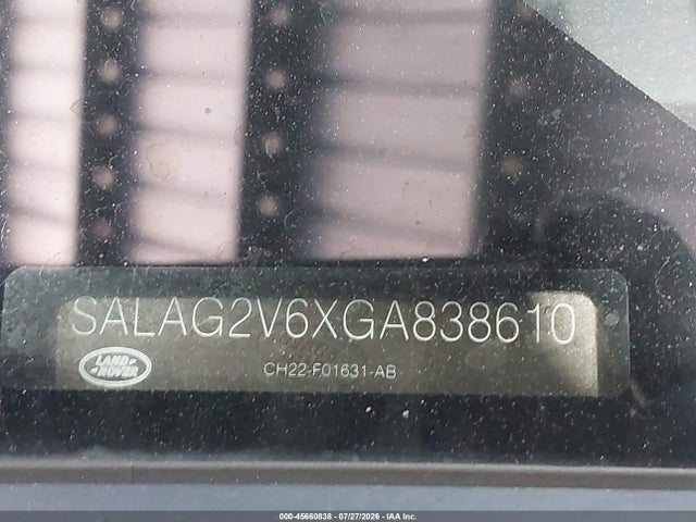 Продажа на аукционе авто 2016 Land Rover Lr4, vin: SALAG2V6XGA838610, номер лота: 45660838