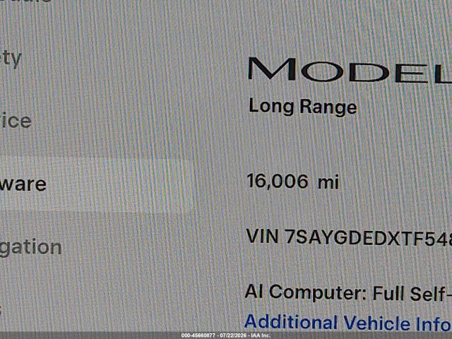 Aukcja sprzedaży 2026 Tesla Model Y Premium Rear-wheel Drive/rear-wheel Drive, vin: 7SAYGDEDXTF548193, numer aukcji: 45660877