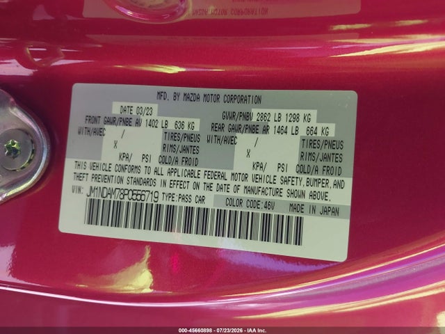 JM1NDAM78P0556719 Mazda Mx-5 Miata Rf Grand Touring