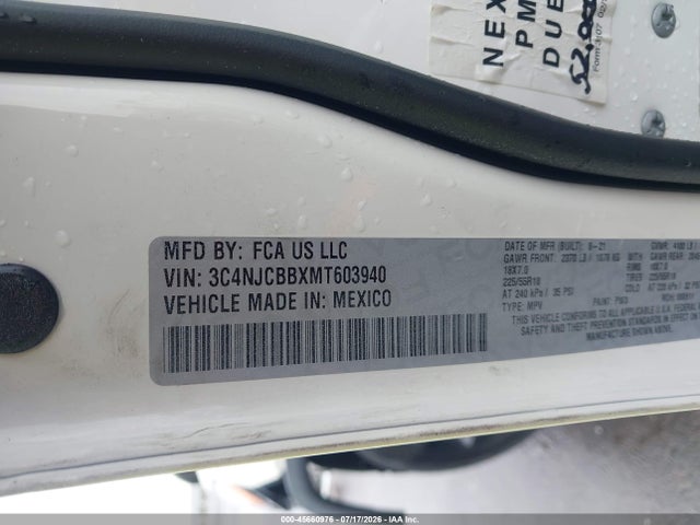 3C4NJCBBXMT603940 Jeep Compass Altitude Fwd