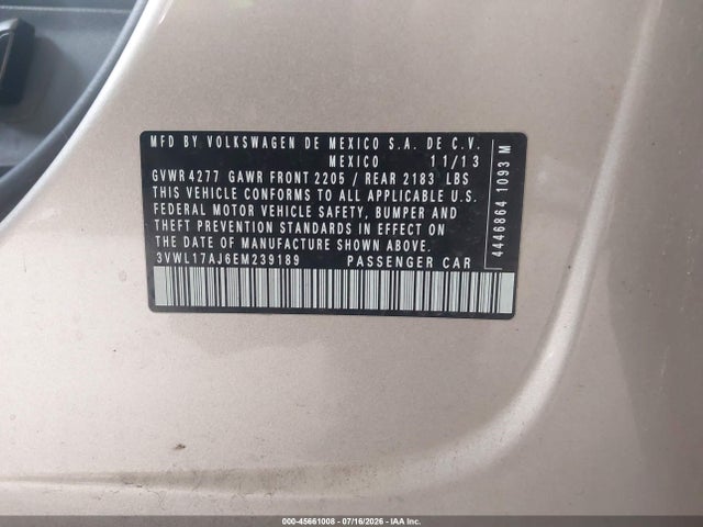 Продаж на аукціоні авто 2014 Volkswagen Jetta 1.8t Sel, vin: 3VWL17AJ6EM239189, номер лоту: 45661008