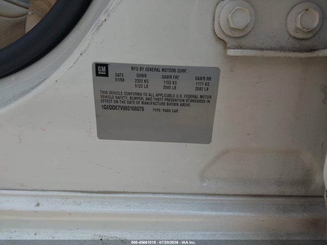 45661018 :رقم المزاد ، 1G6DD67V980168079 vin ، 2008 Cadillac Sts Awd W/1sb مزاد بيع