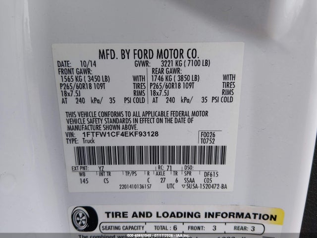 Ford F-150 Stx 2014 1FTFW1CF4EKF93128 Image 9