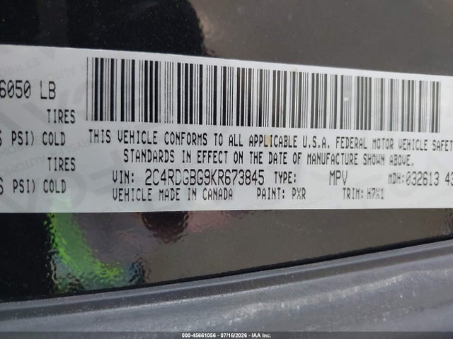 Dodge Grand Caravan Se 2019 2C4RDGBG9KR673845 Image 9