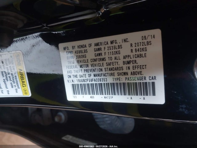 Продаж на аукціоні авто 2015 Acura Tlx V6 Tech, vin: 19UUB2F58FA006353, номер лоту: 45661063