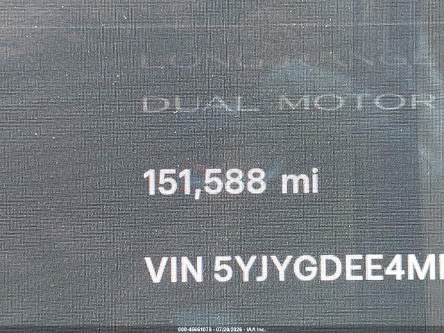 45661078 :رقم المزاد ، 5YJYGDEE4MF287411 vin ، 2021 Tesla Model Y Long Range Dual Motor All-wheel Drive مزاد بيع