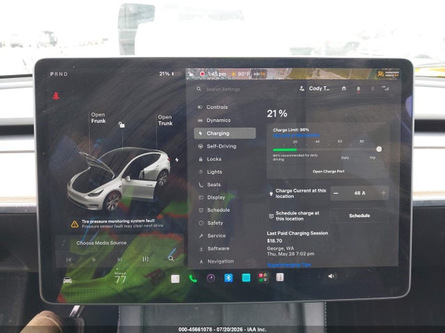 45661078 :رقم المزاد ، 5YJYGDEE4MF287411 vin ، 2021 Tesla Model Y Long Range Dual Motor All-wheel Drive مزاد بيع