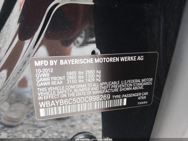 Aukcja sprzedaży 2013 Bmw 750i Xdrive, vin: WBAYB6C50DC998269, numer aukcji: 45661232