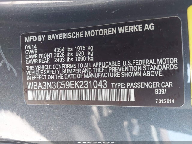 45661248 :رقم المزاد ، WBA3N3C59EK231043 vin ، 2014 Bmw 428i مزاد بيع