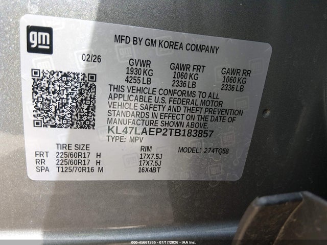 Продажа на аукционе авто 2026 Buick Envista Preferred Fwd, vin: KL47LAEP2TB183857, номер лота: 45661265