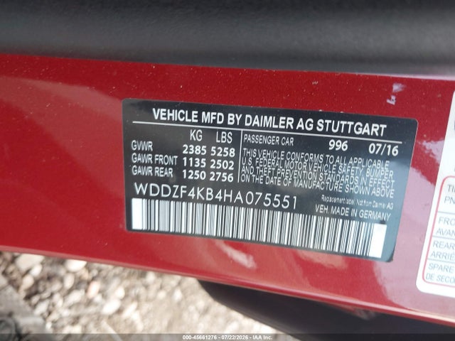 Продажа на аукционе авто 2017 Mercedes-benz E 300 4matic, vin: WDDZF4KB4HA075551, номер лота: 45661276