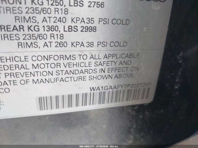 Aukcja sprzedaży 2023 Audi Q5 Premium 45 Tfsi S Line Quattro, vin: WA1GAAFY7P2027297, numer aukcji: 45661277