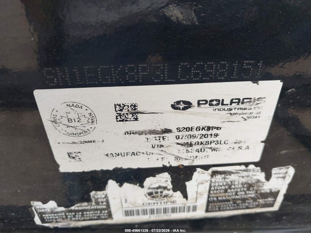 Polaris RMK 800 2020 SN1EGK8P3LC698151 Image 9