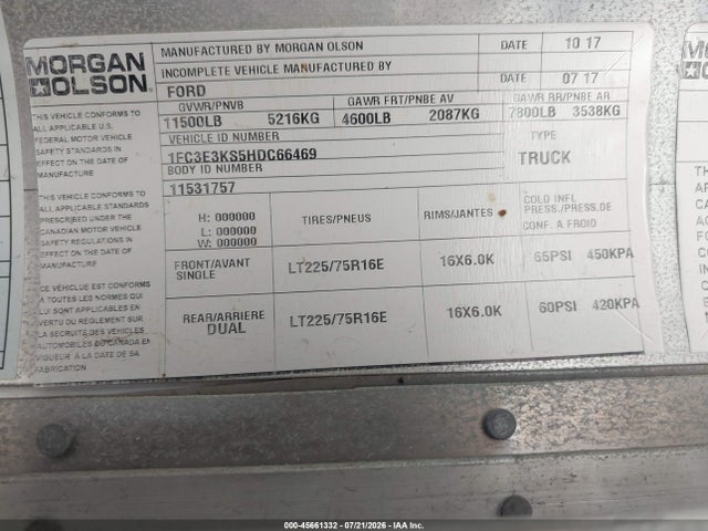 Ford E-350 Stripped 2017 1FC3E3KS5HDC66469 Image 9