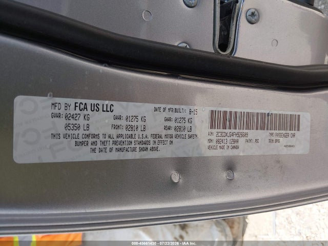Продаж на аукціоні авто 2015 Dodge Charger Sxt, vin: 2C3CDXJG4FH926609, номер лоту: 45661430