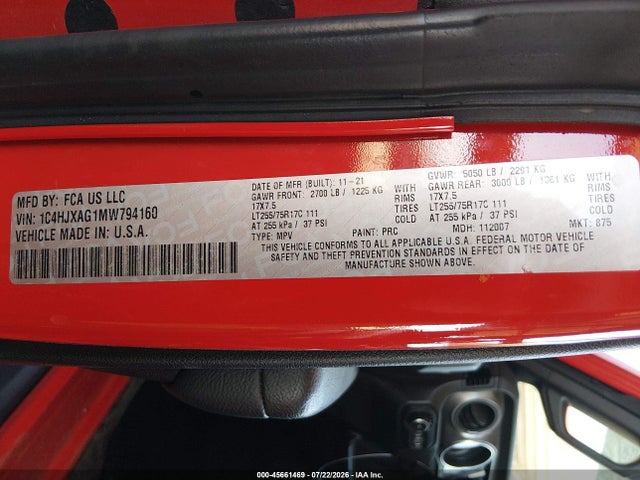 1C4HJXAG1MW794160 Jeep Wrangler Willys 4x4