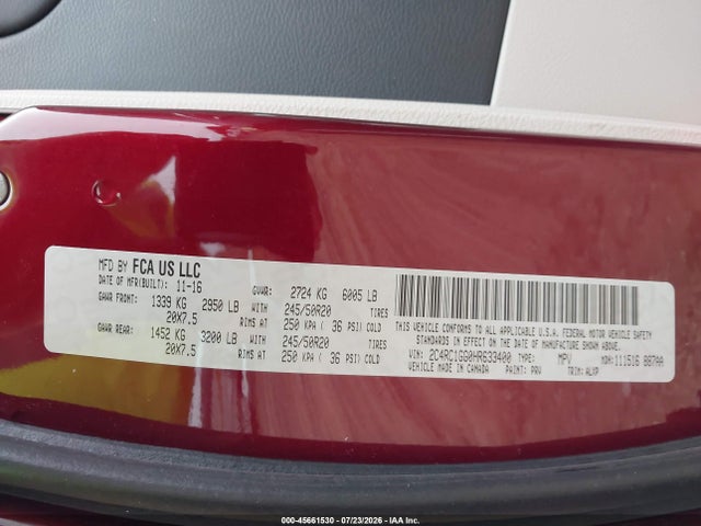 Chrysler Pacifica Limited 2017 2C4RC1GG0HR633400 Image 9