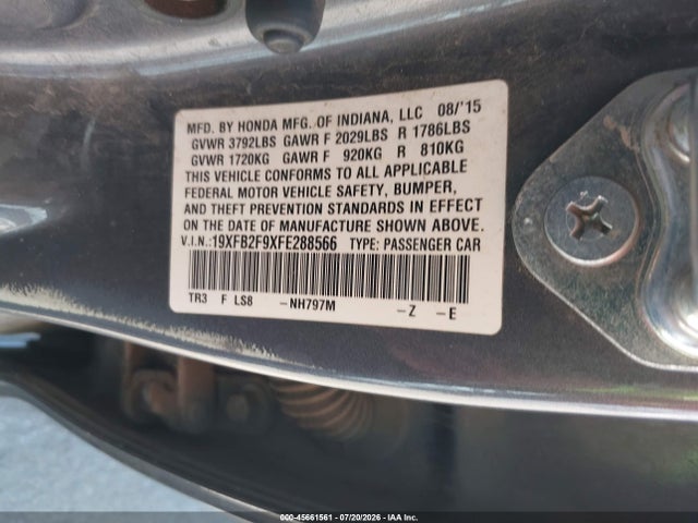 Honda Civic Ex-l 2015 19XFB2F9XFE288566 Image 9