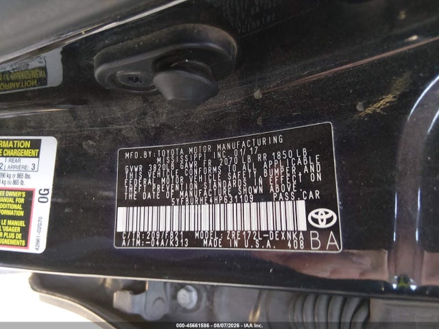 5YFBURHE4HP631109 Toyota COROLLA LE