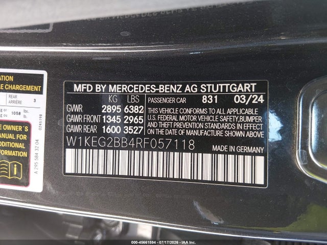 W1KEG2BB4RF057118 Mercedes-Benz Eqe 350+