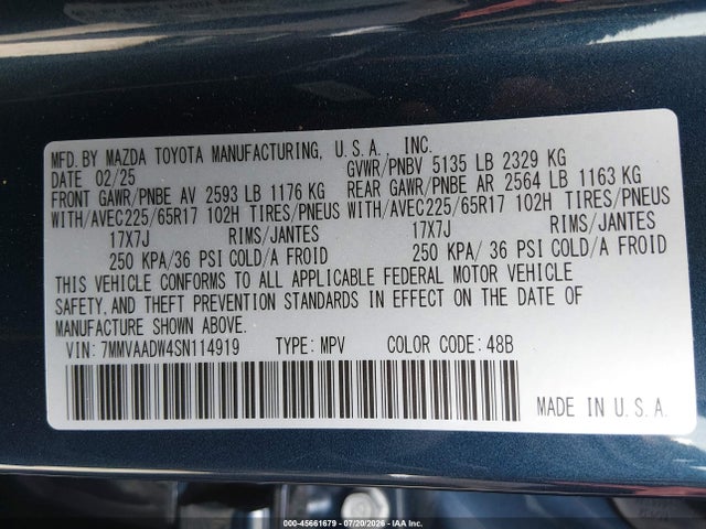 7MMVAADW4SN114919 Mazda Cx-50 Hybrid Premium Package