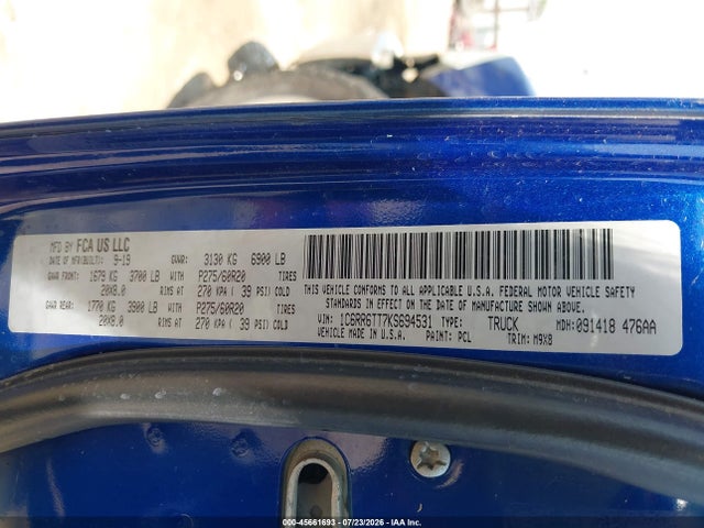Aukcja sprzedaży 2019 Ram 1500 Classic Big Horn  4x2 6'4 Box, vin: 1C6RR6TT7KS694531, numer aukcji: 45661693
