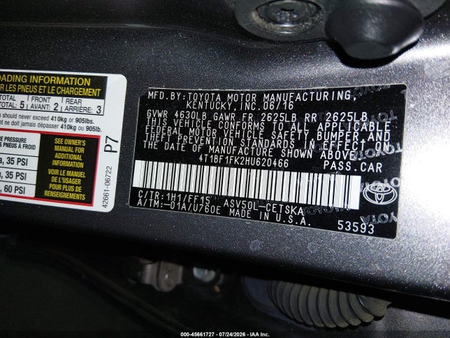 Toyota CAMRY SE 2017 4T1BF1FK2HU620466 Image 9