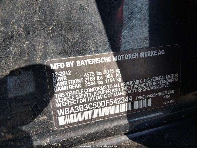 45661820 :رقم المزاد ، WBA3B3C50DF542344 vin ، 2013 Bmw 328i Xdrive مزاد بيع